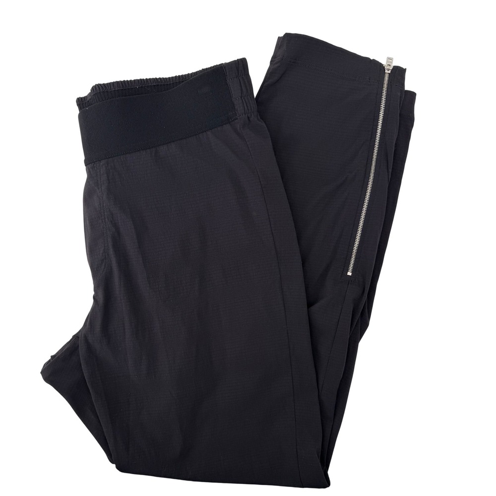 Athleta Black Hybrid Trek Jogger Pants Ankle Zip Ripstop Women Size 6
